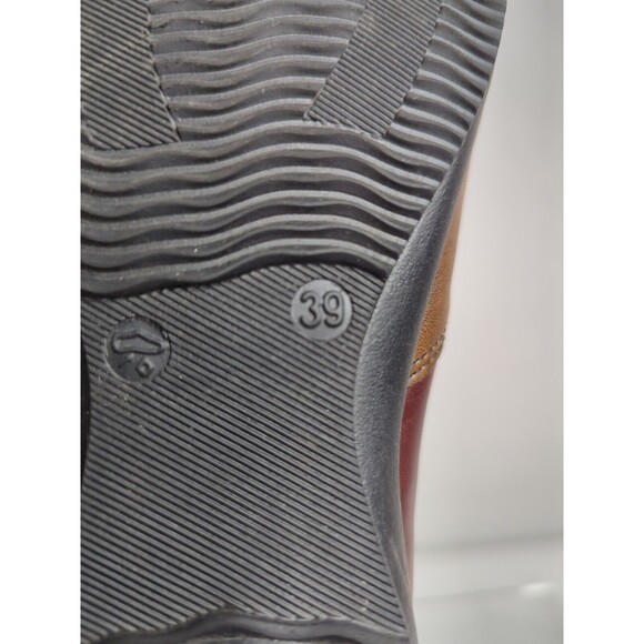 Rieker Berthe Sz 8 Patchwork Leather Booties Brown Tan Flat Leather Comfort Boho - Picture 9 of 11